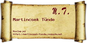 Martincsek Tünde névjegykártya