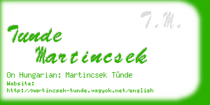 tunde martincsek business card