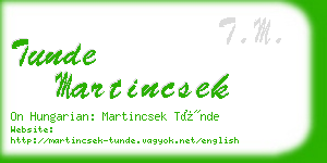 tunde martincsek business card